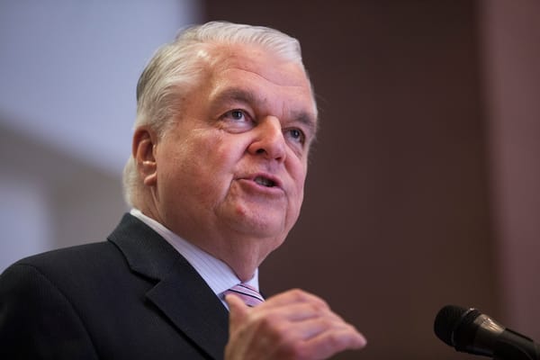 Gov. Steve Sisolak discusses measures to help the public with housing stability amid the COVID-19 public health crisis at a p