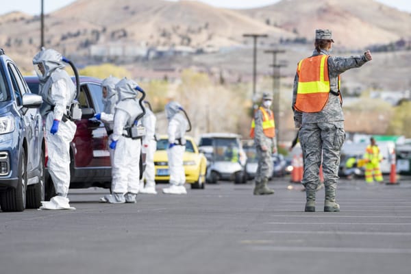 Nevada National Guard personnel assist Washoe County Health District with COVID-19 sample collection.