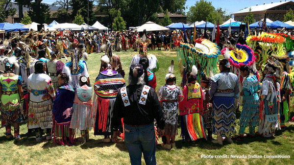 Tribe members at the Stewart Fathers Day Powwow.
