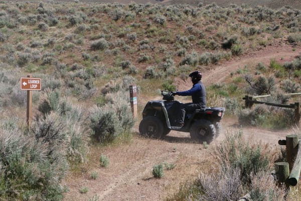 An OHV rider on the Lewis Canyon OHV Trail near Battle Mountain.