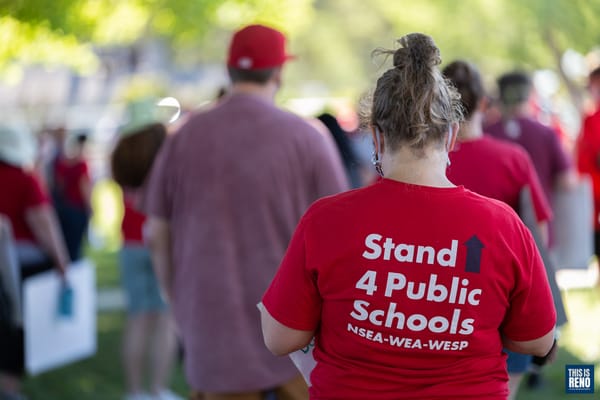 Save Our Schools: Protest and March for Responsible Reopening in Washoe County. Image: Trevor Bexon / This Is Reno.