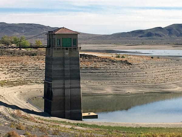 The Lahontan Reservoir is fed by the Carson River and by the Truckee River with water diversions from the Derby Dam, supplyin
