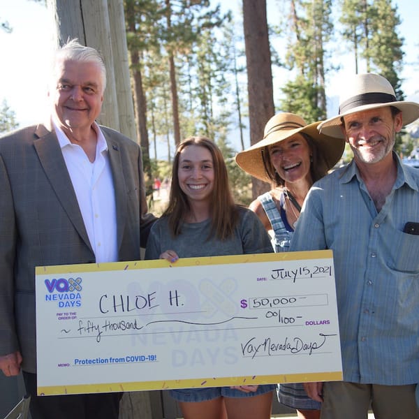 Recent Carson High School graduate Chloe H. won $50,000 in Vax Nevada Days on July 15, 2021.