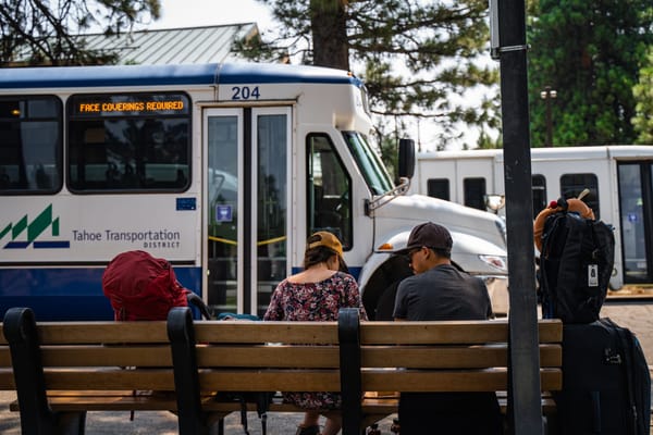 A Tahoe Transportation District bus stop.
